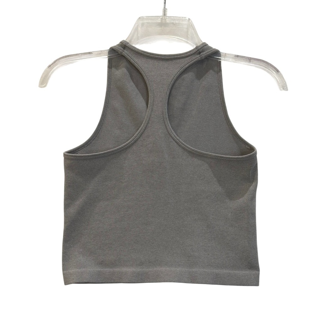 Intimately Free People Ribbed Racerback Crop Tank Top Gray M/L - Picture 3 of 5